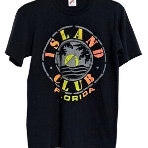 Vintage 80s 90s Island Club Florida Tourist Tee Jerzees Mens Medium T-Shirt